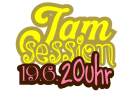 Plakat mit Aufschrift: "The original Gasparitsch Jam Session, 19.06. 20 Uhr. Rotenbergstr. 125. Stuttgart Ost.
