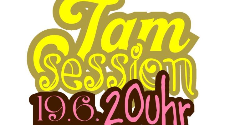 Plakat mit Aufschrift: "The original Gasparitsch Jam Session, 19.06. 20 Uhr. Rotenbergstr. 125. Stuttgart Ost.